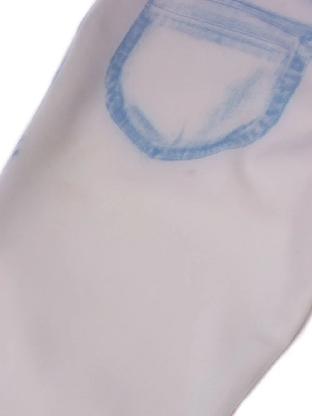 MAISON MARGIELA FW13 TROMPE L'OEIL WHITE BLUE JEANS PRINT LEGGINGS